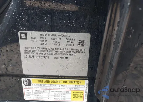 2011 Chevrolet Malibu Ls z USA, uszkodzony, nr VIN 1G1ZA5EU2BF359016